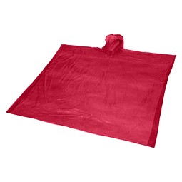 Mayan Regenponcho mit Aufbewahrungstasche aus Kunststoff, rot