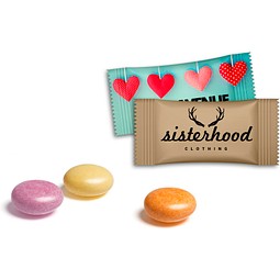 mentos im Flowpack, 2,8 g, Fruit, Folie weiß, inkl. Druck