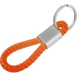 Metall-Schlüsselanhänger mit Kordel ERNEST, orange