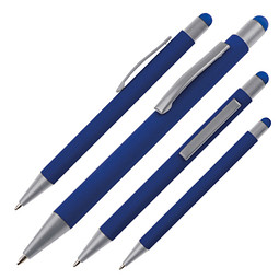 12 Kugelschreiber Mit 0,35 Mm Mine – Druckmechanik, Komfortgriff, Blau, Mit Clip