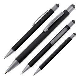 Metall-Druckkugelschreiber mit Touch-Funktion Salt Lake City, blaue Mine, schwarz