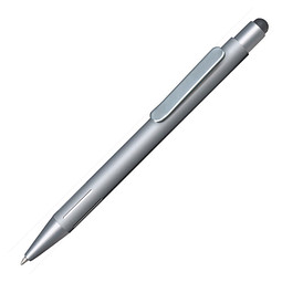 PENKO® Metall-Touchkugelschreiber Rava Soft SILVER, blaue Mine, silber