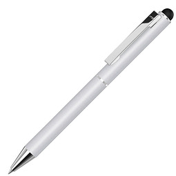 uma® Metall-Touchkugelschreiber Straight, blaue Mine, silber