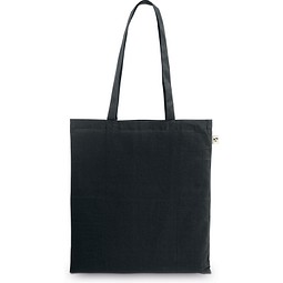 MEXICO. Tasche aus recycelter Baumwolle (70%) und Polyester (30% rPET) (150 g/m²), Schwarz