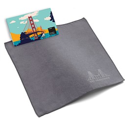 Polyclean Microfaser-Prägetuch, 20x20 cm im Papieretui, All-Inklusive-Paket, grau