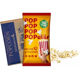 Mikrowellen-Popcorn im Werbetütchen, 90 g, süßes Popcorn, inkl. Druck