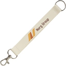 Mini Sublimation Schlüsselband mit Ring, weiss, 25mm