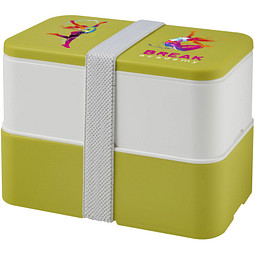 MIYO Doppel-Lunchbox, doppellagig, limone, weiß