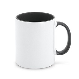 Mocha Keramikbecher, 350 ml, weiß innen schwarz