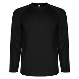 Montecarlo Langarm-Sport-Shirt für Kinder, schwarz, 8
