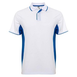 Montmelo Sport Poloshirt Unisex, weiß / royalblau, XL