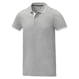 Morgan Polo für Herren, zweifarbig, heather grau, XL
