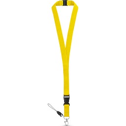 MURRAY. Lanyard aus Polyester (20 mm) mit einem Schlüsselband, Gelb