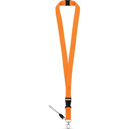 MURRAY. Lanyard aus Polyester (20 mm) mit einem Schlüsselband, Orange