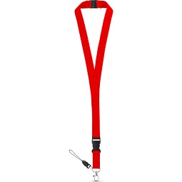 MURRAY. Lanyard aus Polyester (20 mm) mit einem Schlüsselband, Rot