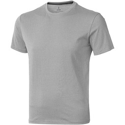 Baumwoll-T-Shirt Mit Logo-Print – Grau Meliert, Kurzarm, Größe M, Bequemer Alltags-Basics