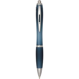 Nash RCS Kugelschreiber aus recyceltem Kunststoff mit farbigem Schaft und Griffzone (blaue Tinte), hale blau