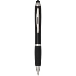 Nash RCS Stylus Kugelschreiber aus recyceltem Kunststoff mit farbigem Schaft und schwarzem Griff (blaue Tinte), schwarz