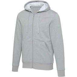 Natron 320 g/m² Sherpa-Kapuzenjacke mit Reißverschluss, heather grau, S