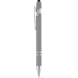 NEIL. Kugelschreiber mit Gehäuse aus recyceltem Aluminium (100% rAL) und Touch-Pen Druckknopf, Grau
