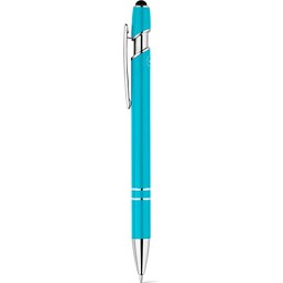 NEIL. Kugelschreiber mit Gehäuse aus recyceltem Aluminium (100% rAL) und Touch-Pen Druckknopf, Hellblau