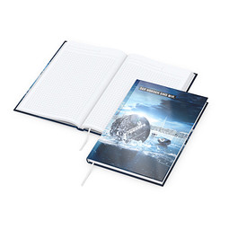 Geiger-Notes Notizbuch Note-Book A5 Bestseller, inkl. Digitaldruck auf Einband, gloss, hellgrau