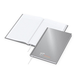 Geiger-Notes Notizbuch Note-Book A5 Bestseller, inkl. Siebdruck, matt-silber