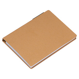 Notizbuch mit Kugelschreiber und Haftnotizen , beige