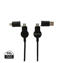 Oakland RCS rKunststoff 1,2m 6-in-1 Fast-Charging 45W Kabel, schwarz