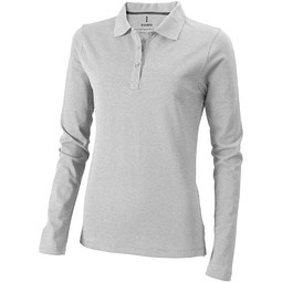 ELEVATE Damen Langarm Poloshirt Oakville, grau meliert, XS
