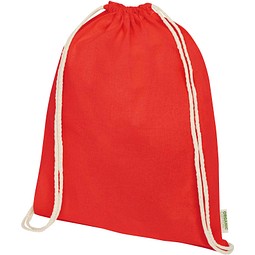 Odisha 140 g/m² OCS Bio-Sportbeutel 5L, rot