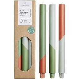Originalhome Eden Diagonale Kerzen – 3er-Set, heather grün