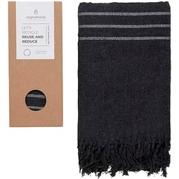 Originalhome Tuch 85 × 175 cm aus recyceltem Material, schwarz