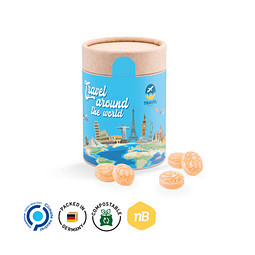 Papierdose Eco Maxi mit Honigbienen Bonbons, inkl. Druck