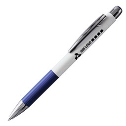 PENKO® Voll-Metall-Kugelschreiber Striscia, weiß/blau