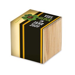 Pflanz-Holz mit Standardmotiv, Glücksklee, 2 Seiten gelasert