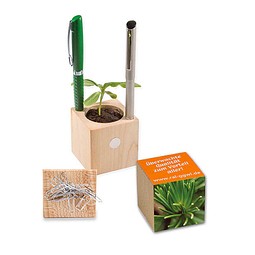 Pflanz-Holz Büro mit Samen, Fichte, 1-seit. Druck