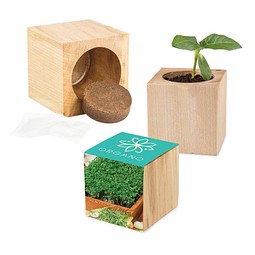 Pflanz-Holz Maxi mit Samen, Gartenkresse, 1-seit. Druck