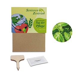 Pflanz-Set, 2er-Set, Basilikum / Gartenkresse, 1-seit. Druck
