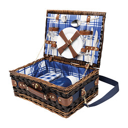 Picknickkorb CENTRAL PARK,blau, weiß