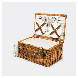 Picknickkorb MADISON PARK,beige, blau, braun