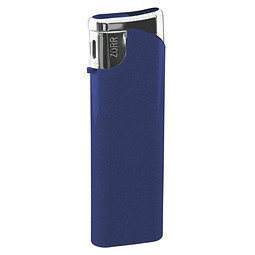 Piezo-Gasfeuerzeug Slim, blau/metallic