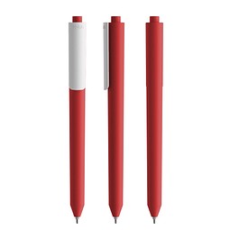 Pigra P03 Soft Touch Push Kugelschreiber, Red-White