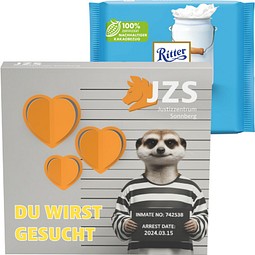 Präsentbox Premium, 3D-Herz, Ritter SPORT Alpenmilch Schokolade, inkl. Druck