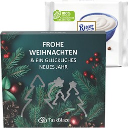 Präsentbox Premium, Wald-Stanzung,  Ritter SPORT Joghurt Schokolade, inkl. Druck