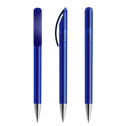 prodir® Drehkugelschreiber DS 3 mit Metallspitze, blaue Mine, dunkelblau gefrostet