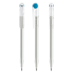 prodir® Drehkugelschreiber DS1 TFF Twist, blaue Mine, klar/cyanblau