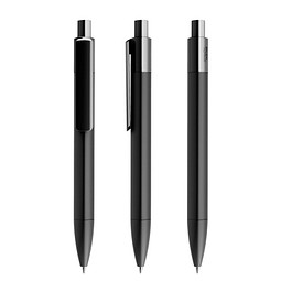 prodir® Druckkugelschreiber DS4 PMM Push, blaue Mine, schwarz