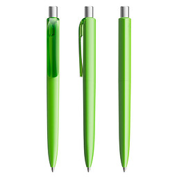 prodir® Druckkugelschreiber DS8 PMM Push, blaue Mine, grün/silber satiniert