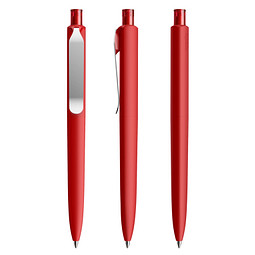 prodir® Druckkugelschreiber DS8 Soft Touch PSR Push, blaue Mine, dunkelrot